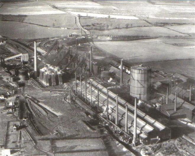 An aerial view of Lysaght's steelworks during it heydays