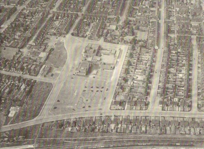 In the centre of this view from the late 1950's is the former Model Traffic Area.
